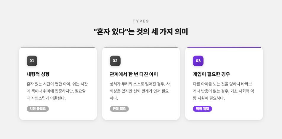 혼자 있는 아이 상황 구분