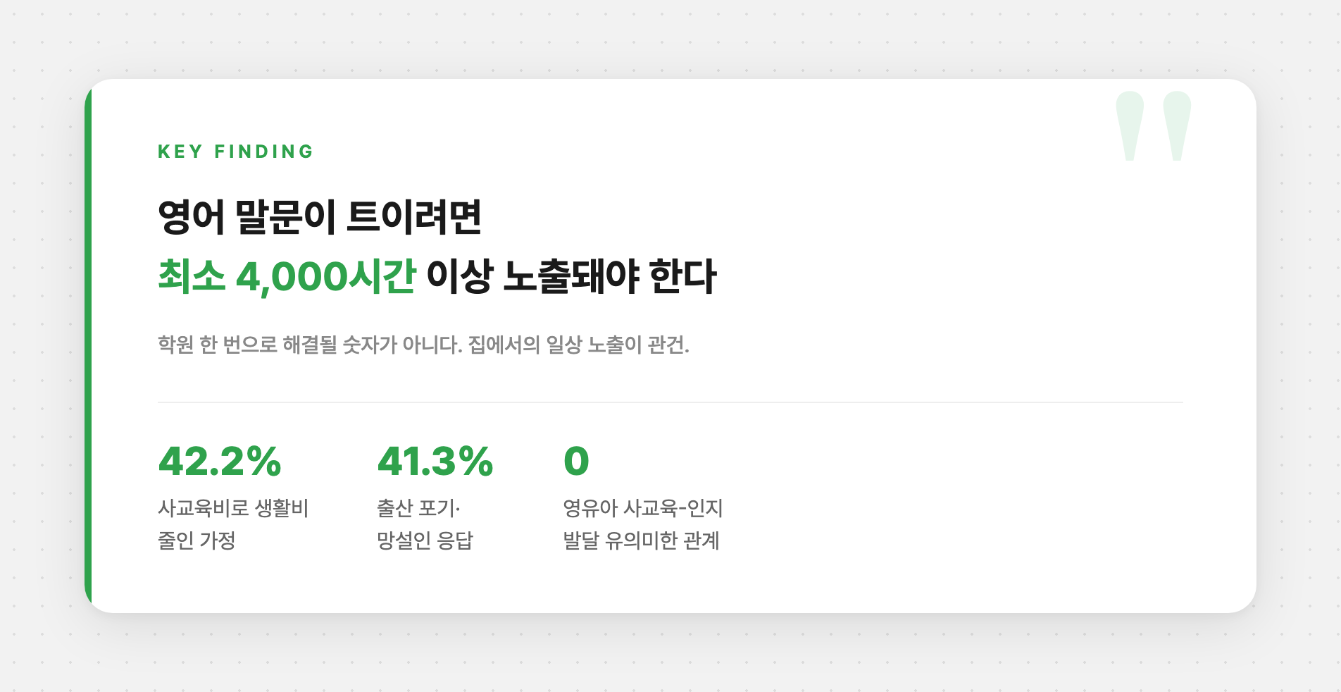 영어 노출 4,000시간 — 핵심 수치와 연구 결과