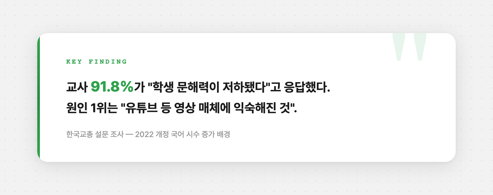 학생 문해력 저하 원인