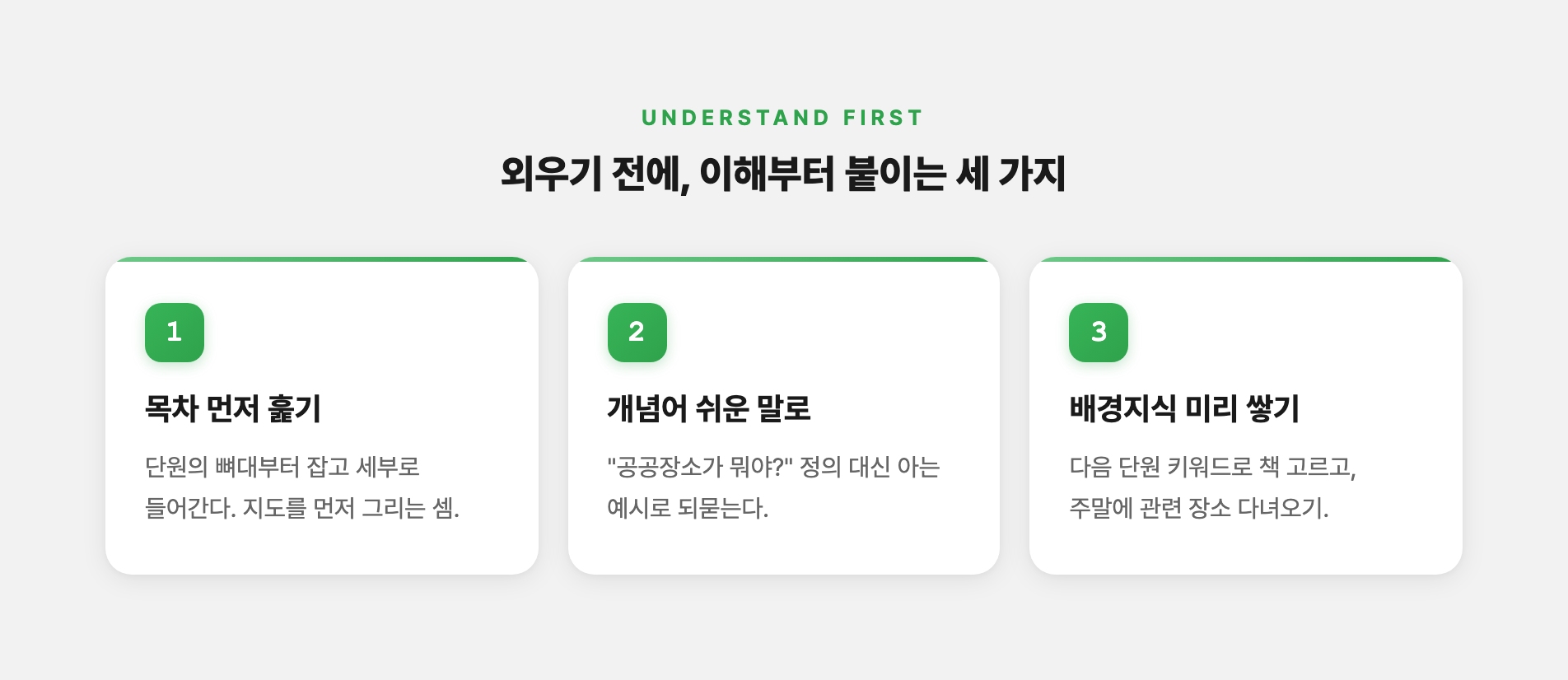 외우기 전에 이해부터 붙이는 세 가지 방법