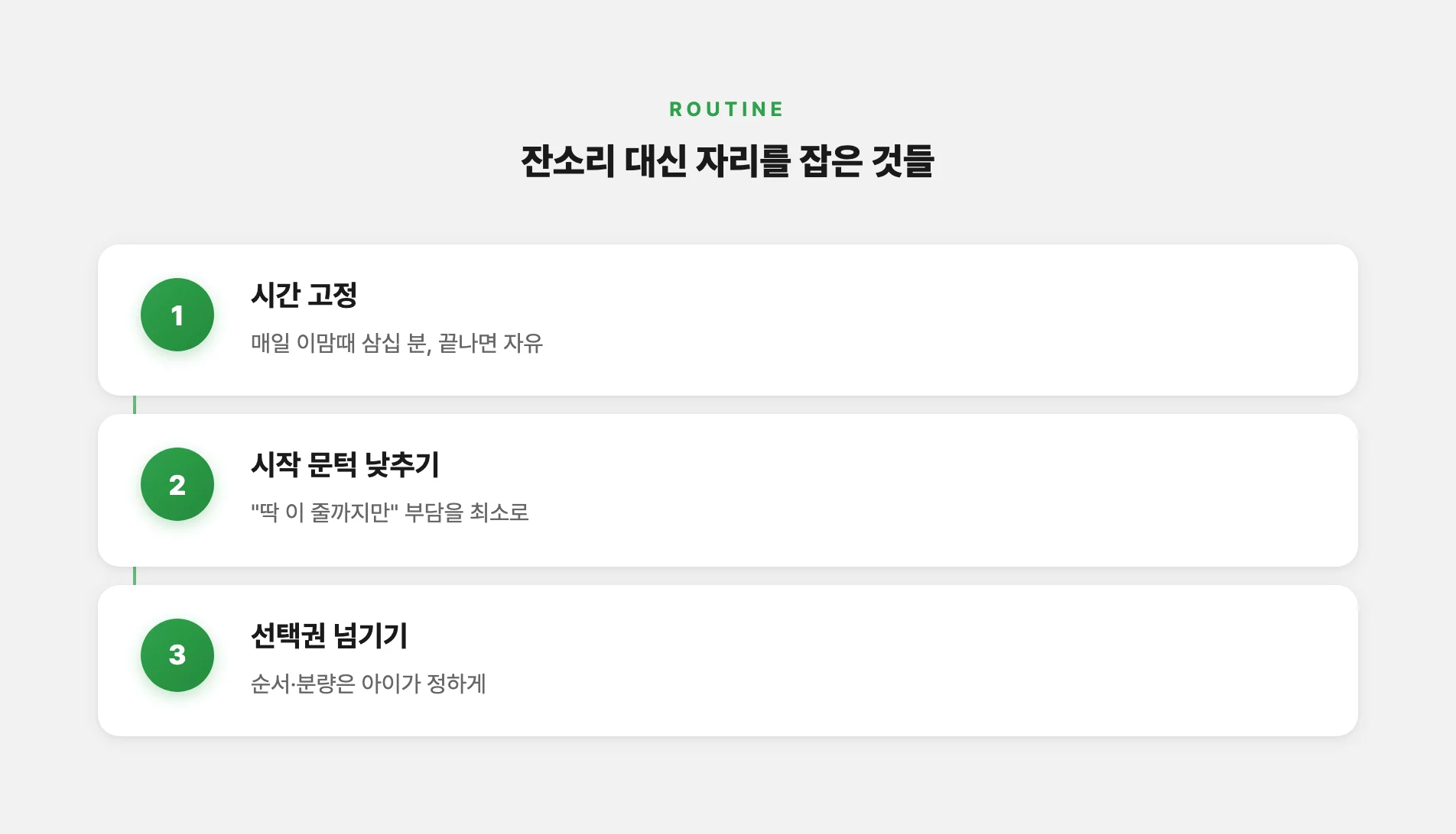잔소리 대신 시간 고정과 낮은 시작 문턱