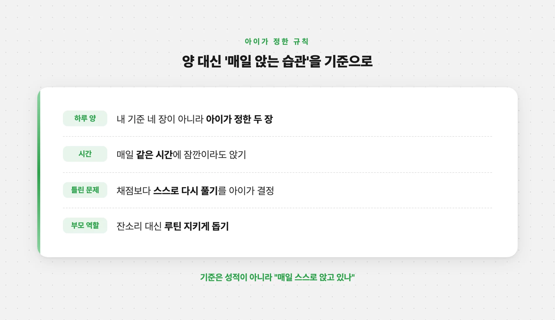 아이가 정한 학습지 규칙
