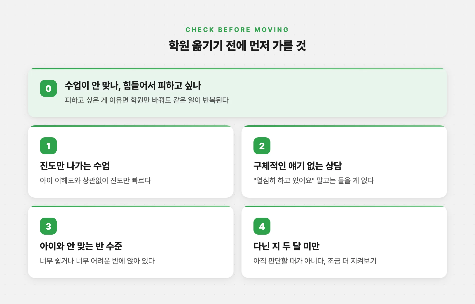 학원 옮기기 전에 먼저 확인할 것